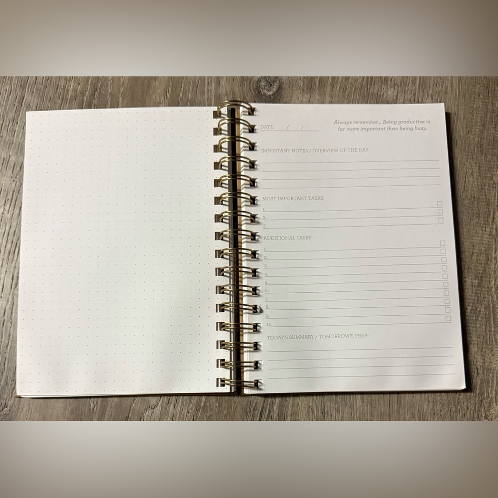 Minimalist Spiral Task Notebook Black Tan | Planner Journal Organizer - Picture 4 of 4
